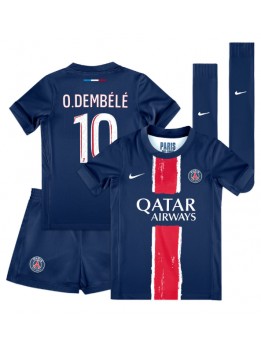 Billige Paris Saint-Germain Ousmane Dembele #10 Hjemmedraktsett Barn 2024-25 Kortermet (+ Korte bukser)